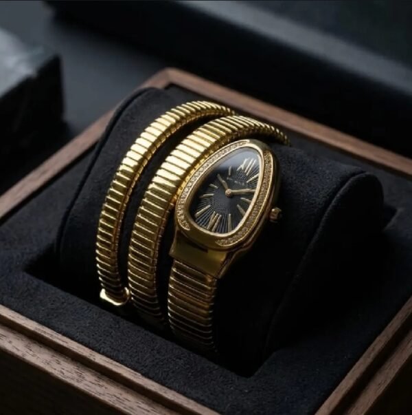 1785729994649 Watch - Luxury Women Watches - Stainless Steel Chain - Stylish Women Watches - High Quality - Branded - Girls Watch - Water Proof - Wrist Watch & Date Dial - Snake Watch
