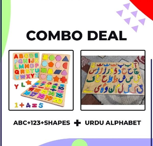 1785743290883 Urdu alphabet Puzzle Board Wooden | Childhood English learning Educational Toy | Learning Cognition Letters | Urdu learning Educational Toy
