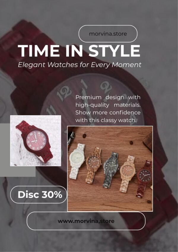 Black and Grey Modern Watches Poster Fashion Women Watches Casual Wooden Pattern Plastic Band Quartz Watch Relogios Feminino(Without Box)