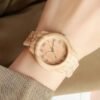 IMG-20260811-WA0117 Fashion Women Watches Casual Wooden Pattern Plastic Band Quartz Watch Relogios Feminino(Without Box)