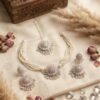 WhatsApp Image 2026-08-11 at 2.31.12 PM Elegant Turkish Zarcon choker necklace set with earrings and tika new flower design for girls and women Gift jewellery set