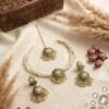 WhatsApp Image 2026-08-11 at 2.31.26 PM Elegant Turkish Zarcon choker necklace set with earrings and tika new flower design for girls and women Gift jewellery set